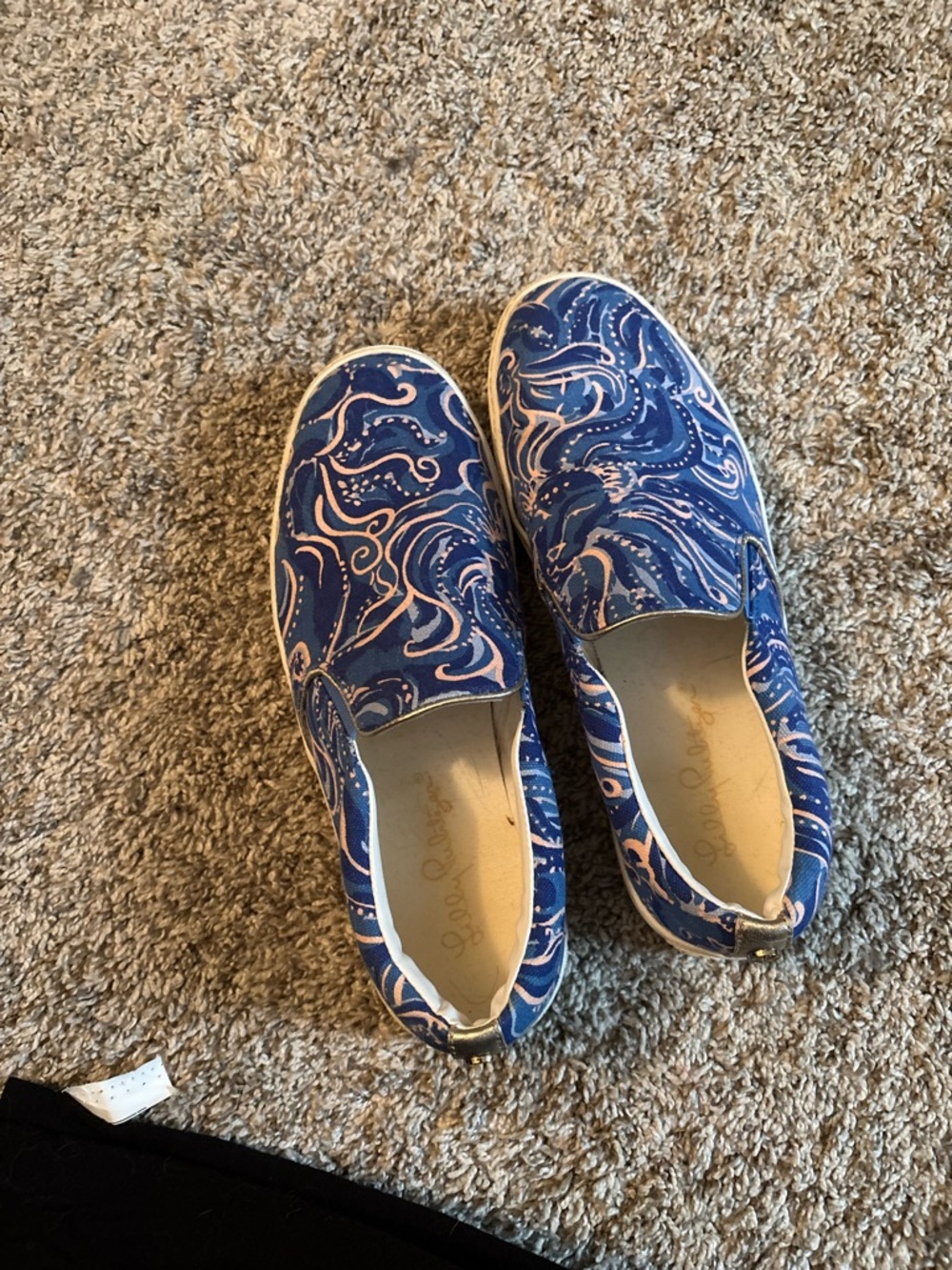 Lilly Pulitzer Blue and Pink Swirl Slip-On Sneakers